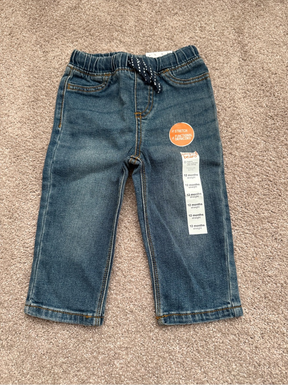 NWT Jumping Beans Toddler Medium Wash Stretch Denim Jeans Size 12M